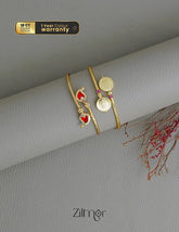 KY1011762 - Mango Palakka Kada & Lakshmi coin Bangle Combo (color option) 3-Zilmor